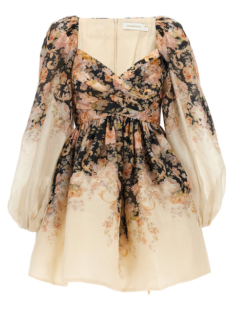 Zimmermann Illustration Draped Mini Dress
