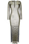 Santa Brand Rhinestones embellished long dress