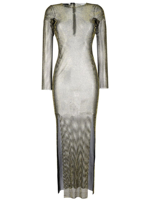 Santa Brand Rhinestones embellished long dress