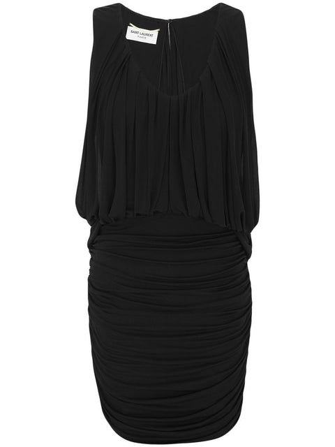 Saint Laurent Sleeveless Draped Minidress