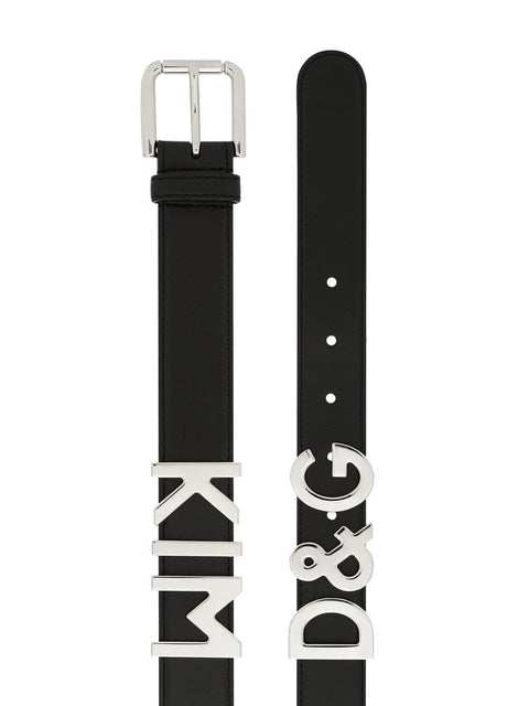 Dolce & Gabbana logo-lettering Leather Belt