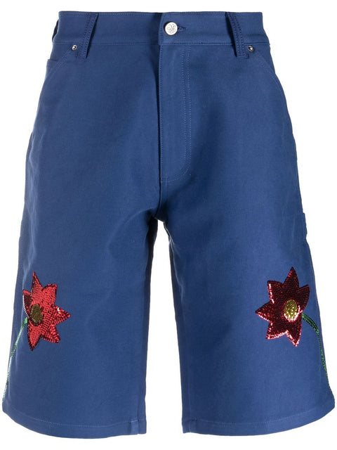 Sky High Farm Workwear Embroidered denim shorts