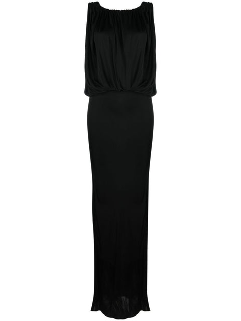 Saint Laurent draped sleeveless jersey dress
