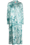 F.R.S . Printed silk shirt dress