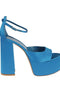 Lella Baldi Blue satin platform sandals