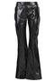 Tom Ford Flared leather and velvet trousers