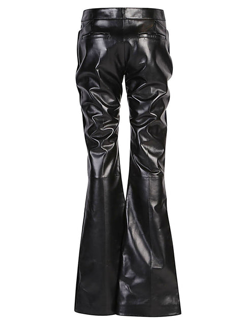 Tom Ford Flared leather and velvet trousers
