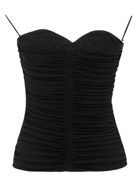 Saint Laurent ruched strapless top