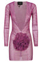 Santa Brand Flower-applique mini dress