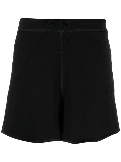 Ganni logo-patch shorts