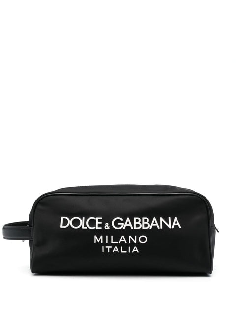 Dolce & Gabbana Nylon toiletry bag with rubberized logo