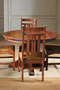 Solid Oak Round Dining Table with 2 Leaves - Michael's Cherry