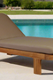 Eclipse Outdoor Solid Teak Wood Sun Lounger - Light Brown Fabric