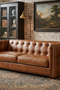 Tuxedo Leather Sofa - Light Brown