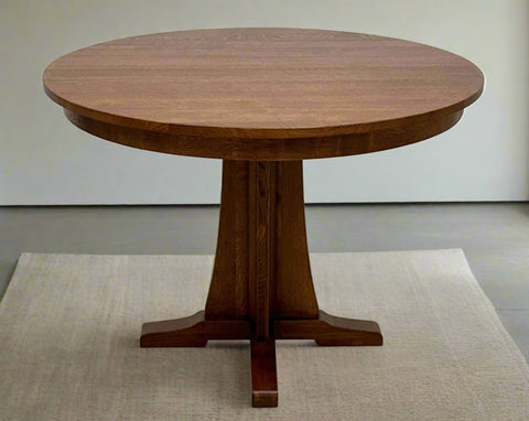 Mission Quarter Sawn Oak Round Dining Table, Kitchen Table - 40"