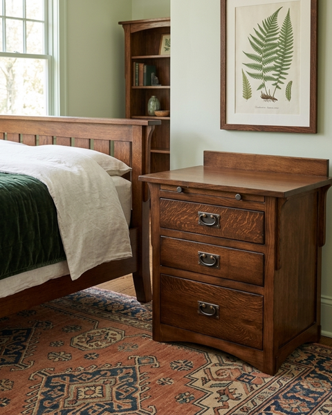 Mission Crofter 3 Drawer Nightstand - Walnut (AW)