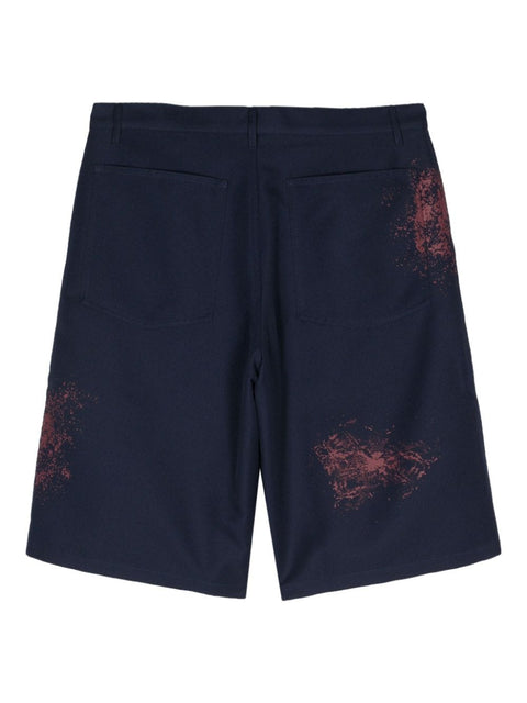 Comme Des Garcons Paint splatter-detail shorts