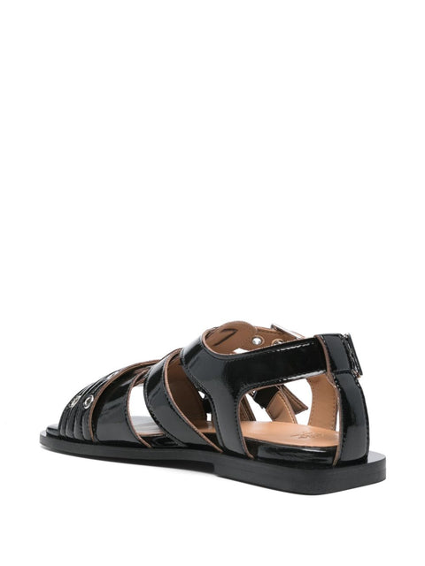 Ganni eyelet-detailing sandals