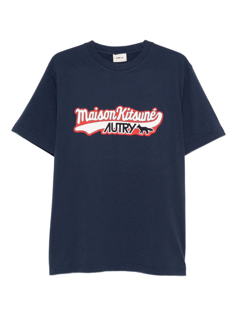 Autry X Maison Kitsune Logo cotton t-shirt