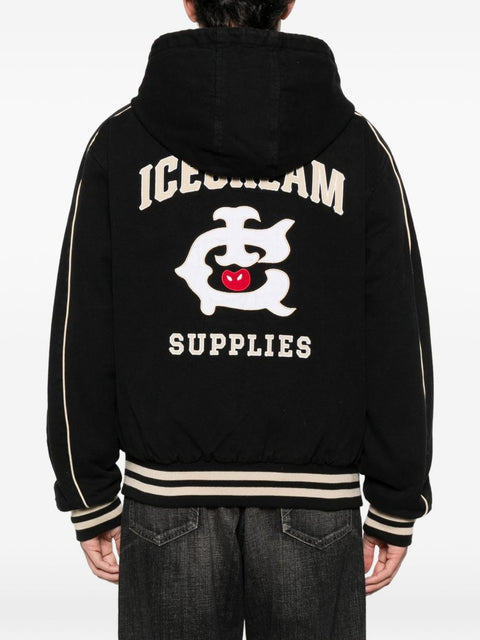 Icecream Cotton hooded bomber jacket