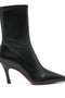 Amina Muaddi Jamie Stretch Bootie 80 Black Stretch Nappa