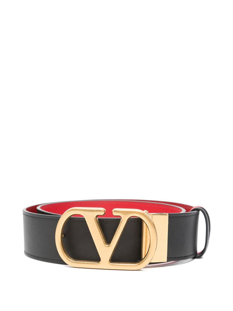 Valentino Garavani-Reversible Vlogo Signature Belt In Glossy Calfskin 40 Mm