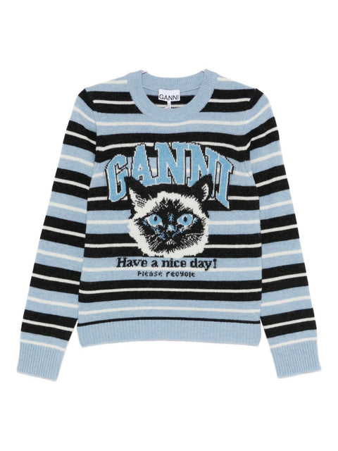 Ganni Wool crewneck sweater