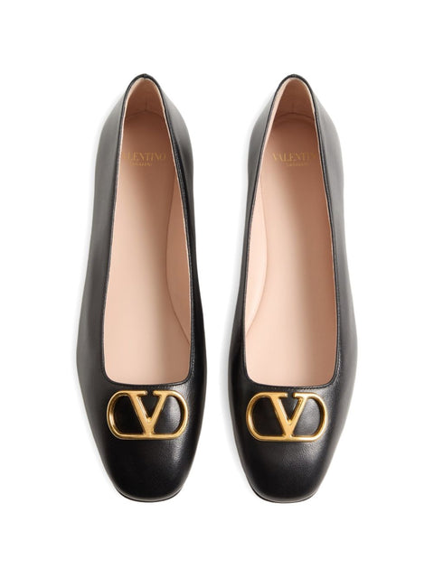 Valentino Garavani VLogo Signature Leather Ballet Flats