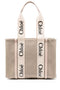 Chloé Chloe Woody Small Linen Tote