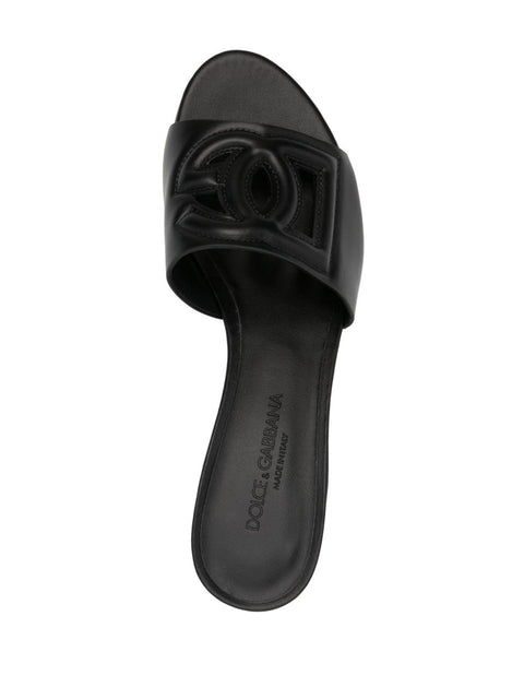 Dolce & Gabbana DG Logo Leather Mules