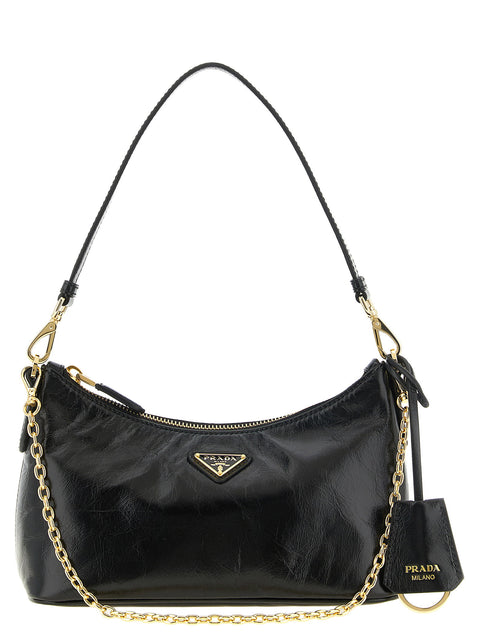 Black Mini Prada Re-edition Shoulder Bag