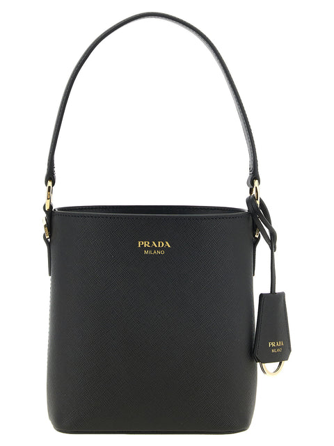 Prada Saffiano Mini Bucket Bag Black