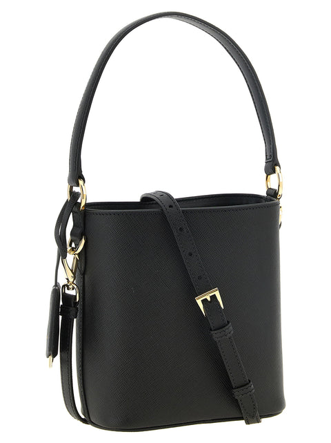 Prada Saffiano Mini Bucket Bag Black