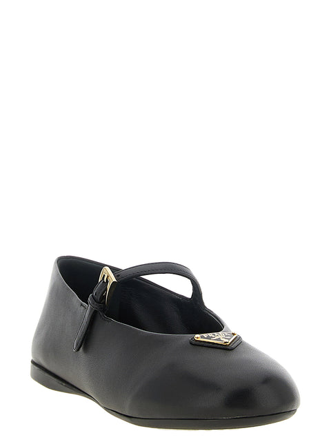 Prada Black Nappa Ballet Flats