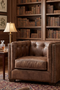 Tuxedo Leather Arm Chair - Bark Brown
