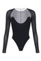 Elisabetta Franchi Tulle Panel Jersey Bodysuit