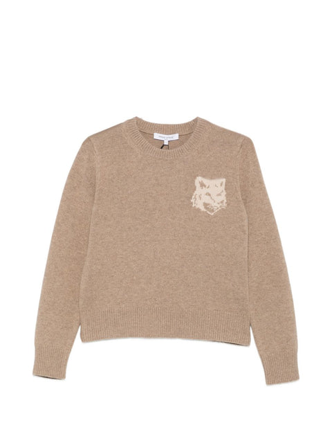 Maison Kitsuné Maison Kitsune Fox Head Wool Crewneck Jumper