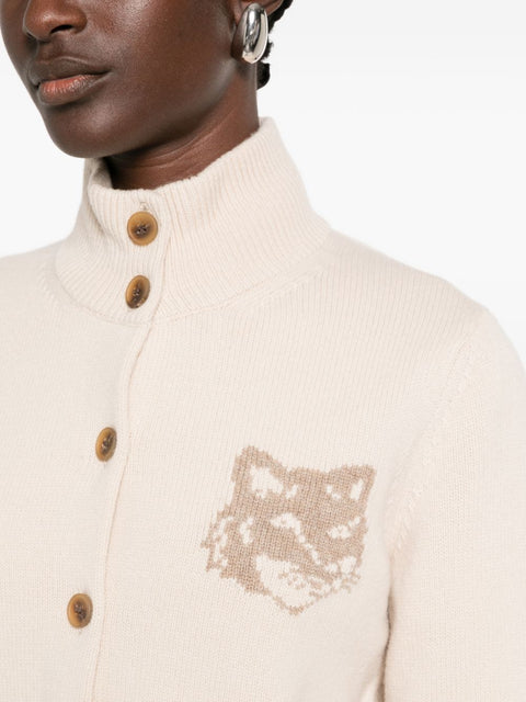 Maison Kitsuné Maison Kitsune Fox Head Wool Cardigan