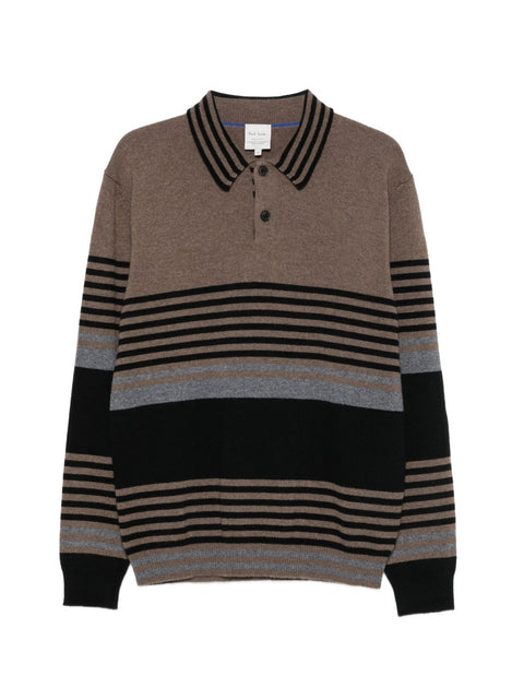 Paul Smith Striped Knit Polo Shirt