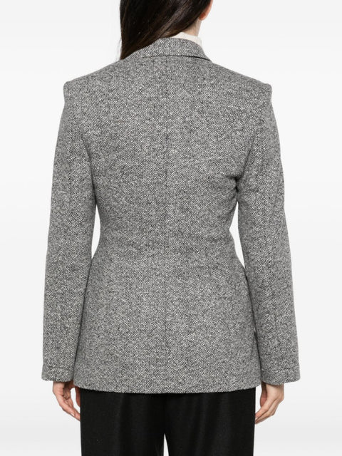 Emporio Armani Tweed Double-Breasted Blazer Jacket