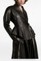 032C Faux leather midi skirt