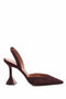 Amina Muaddi Holli suede leather slingback pumps