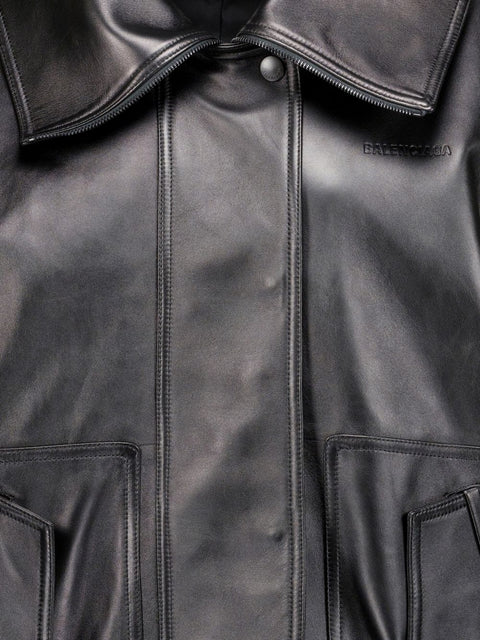Balenciaga Leather bomber jacket