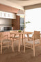 Isabella Mid Century round dining table set - Oak