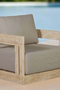 Paradiso Outdoor Teak Natural Look Revolving Chair - Gray Fabric