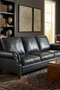 English Rolled Arm Sofa - Slate Leather