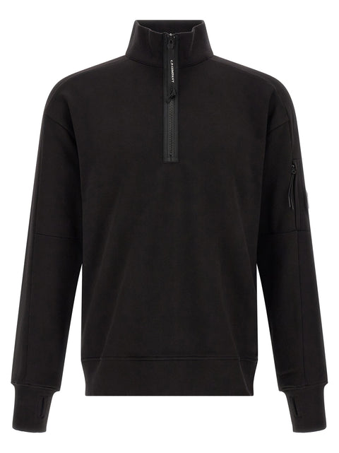 C.p. Company Diagonal Raised Fleece Sweatshirt And Lens Detail