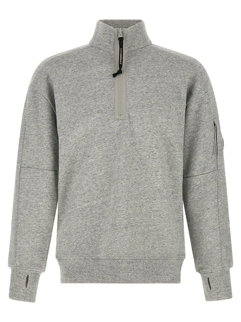 C.p. Company Diagonal Raised Fleece Sweatshirt And Lens Detail