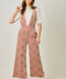Embroidered Corduroy Jumpsuit - Washed Rose