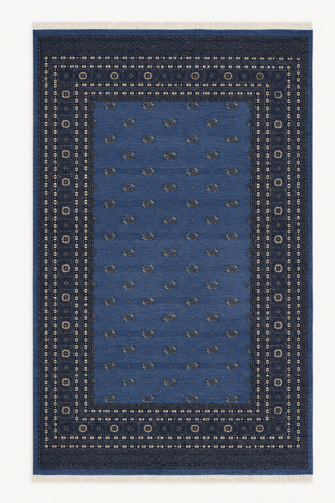 Hand-Knotted Pakistani Bokhara Rug – 100% Wool, size 8' x 10'